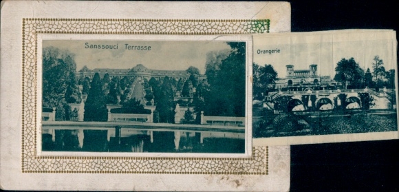 Leporello Postcard Potsdam, Sanssouci Palace, Terrace, Orangery