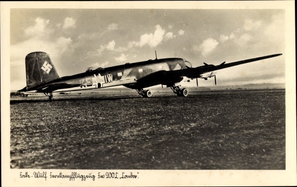 Postcard Focke Wulf long-range combat aircraft Fw 200 C Condor, Luftwaffe