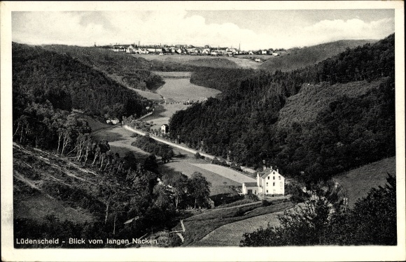 Postcard Lüdenscheid in the Märkisches Kreis, view from the long neck