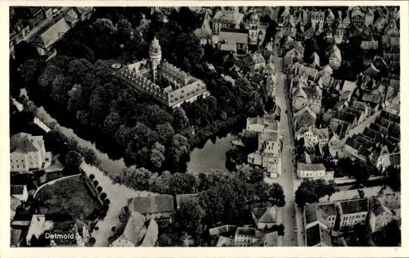 Postcard Detmold am Teutoburger Wald, aerial photograph