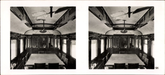 Stereo spatial image photo &quot;The Battle in the West&quot; No. 96, carriage by Marechal Foch, Compiegne