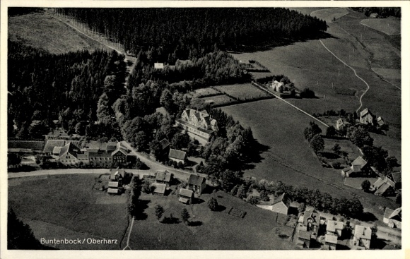 Postcard Buntenbock Clausthal Zellerfeld Oberharz, aerial photograph