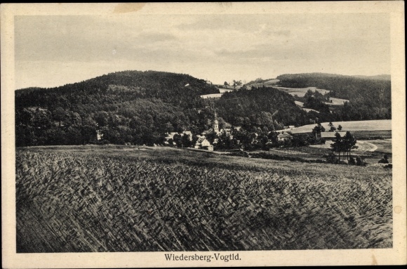 Postcard Wiedersberg Triebel in the Vogtland, panorama of the place