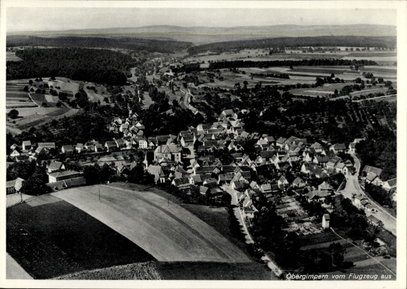 Postcard Obergimpern Bad Rappenau in Kraichgau, aerial photograph