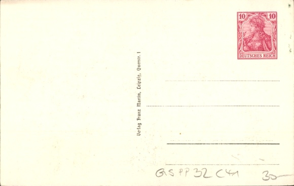 Postwaardestuk Prins Otto von Bismarck, portret, lauwerkrans, 1815-1915, PP 32 C 41