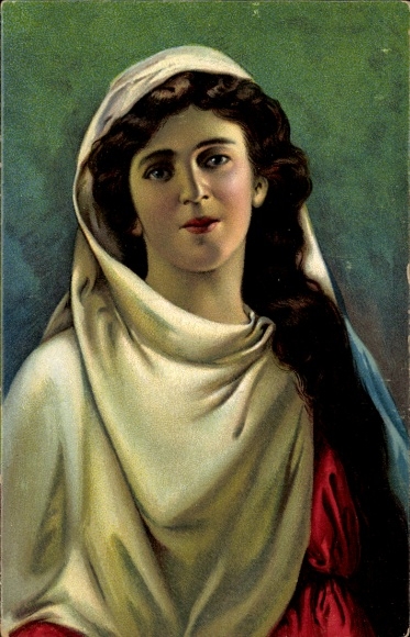 Postcard Oberammergau Passion Play, Maria