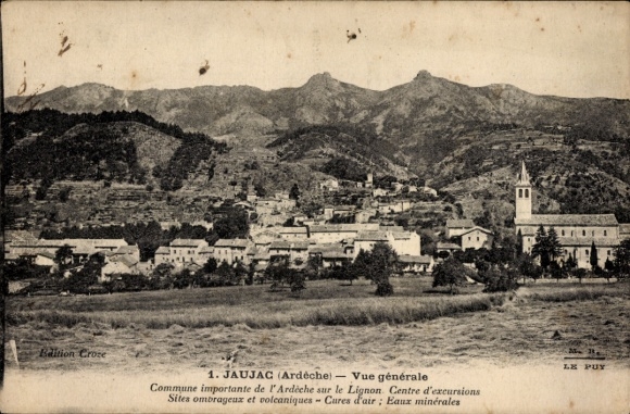 Ak Jaujac Ardèche, Gesamtansicht