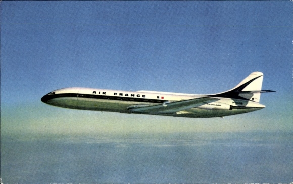 Postcard French passenger aircraft, Air France, Caravelle