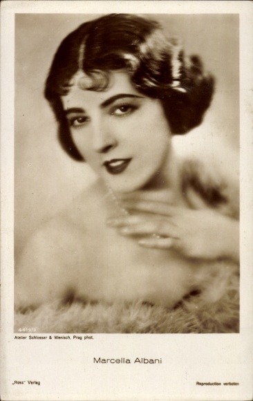 Ak Schauspielerin Marcella Albani, Seitenportrait, Autogramm, Ross 4419/3