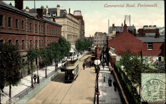 PC Portsmouth South East England, view of the Commercial Road, cable car 18