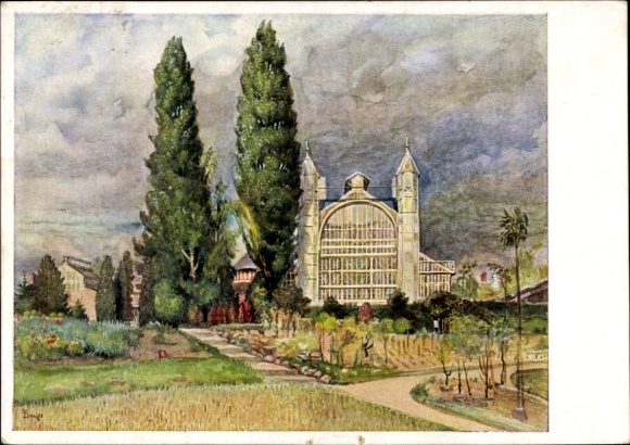 Artist Postcard Daugo, J. Th., Berlin Zehlendorf Dahlem, Botanical Garden, Great Winter House