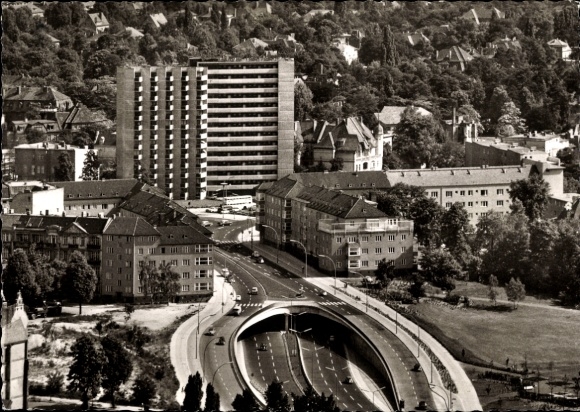Ak Berlin Wilmersdorf Halensee, Stadtautobahn, Hochhaus