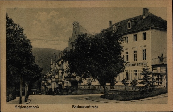 Postcard Schlangenbad im Taunus Hessen, Rheingauer Strasse, Victoria Hotel