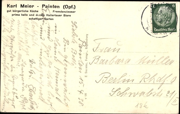 Postcard Painten Lower Bavaria, inn to the three corners