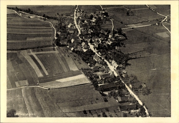 Postcard Willmatshofen Fischach in Swabia, aerial photograph