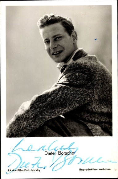 Postcard actor Dieter Borsche, portrait, jacket, collar, film Dr. hol
