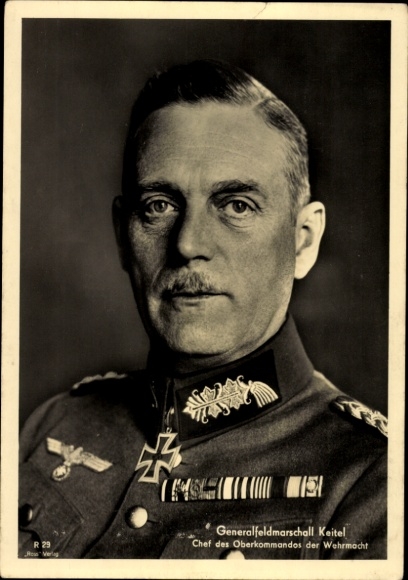Ak, posiadacz Krzyża Rycerskiego, feldmarszałek Wilhelm Keitel, portret