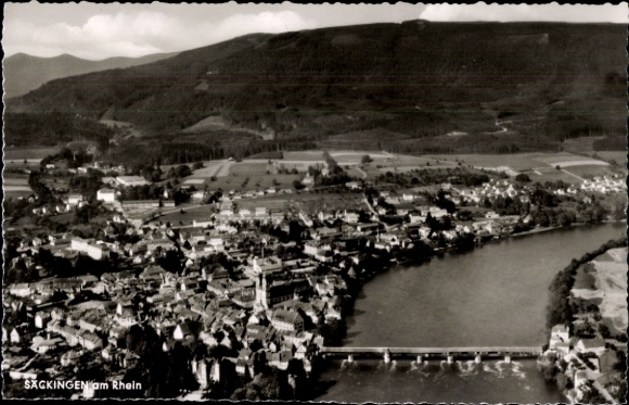 Postcard Bad Säckingen am Hochrhein, aerial photograph