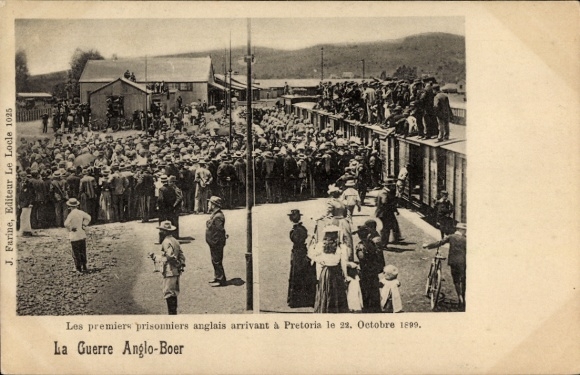 Picture Boer War, Pretoria Railway Station, Arrival of the First English Prisoners of War, 22 October 1899