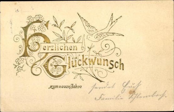 Set von 76 AK Neujahr, diverse Ansichten