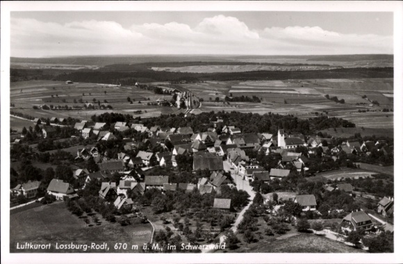 Postcard Rodt Loßburg in the Black Forest, aerial photograph
