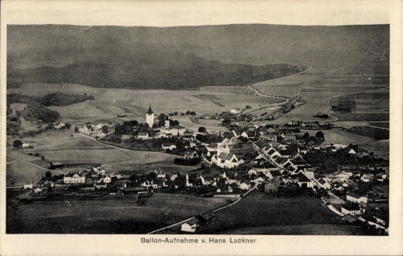 Postcard Haag in Oberbayern, balloon photo by Hans Lackner