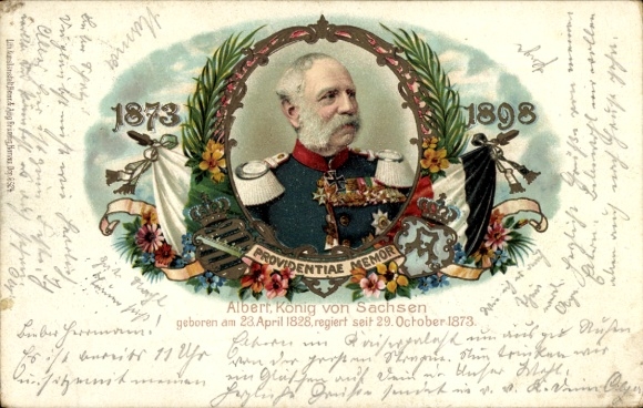 Chromo-Litho King Albert of Saxony, Jubilee 1898, portrait
