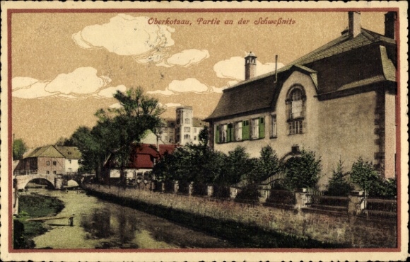 Postcard Oberkotzau in Upper Franconia Bavaria, on the Schweßnitz