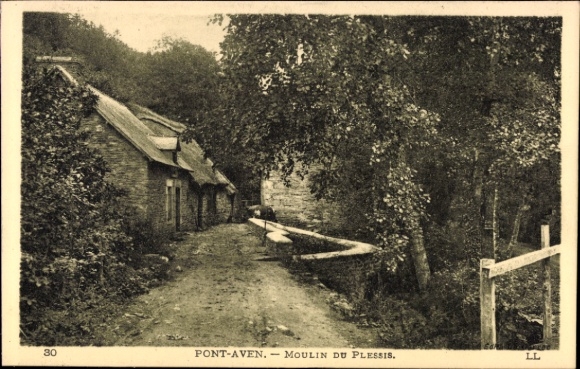 CPA Pont Aven Finistère, Moulin du Plessis