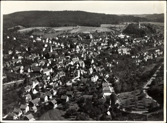 Postcard Espenschied Lorch in Rheingau Hesse, town view of Lorch
