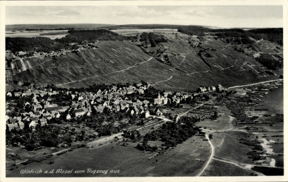 Ak Wintrich an der Mosel, Fliegeraufnahme