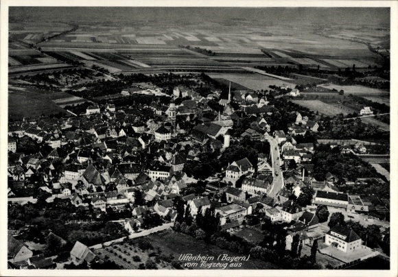 Postcard Uffenheim in Middle Franconia, aerial photograph