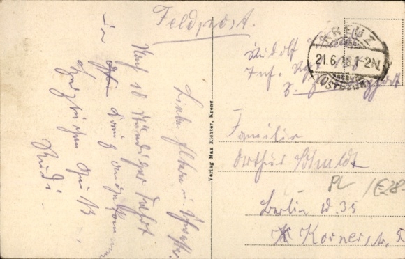 Postcard Krzyż Kreuz Ostbahn Pommern, station, track side