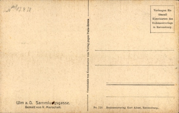Artysta KP Marschall, V., Ulm nad Dunajem, Sammlungsgasse