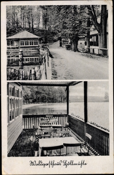 KP Penig w Saksonii, Waldgasthaus Höllmühle, właściciel Paul Henschel, zima