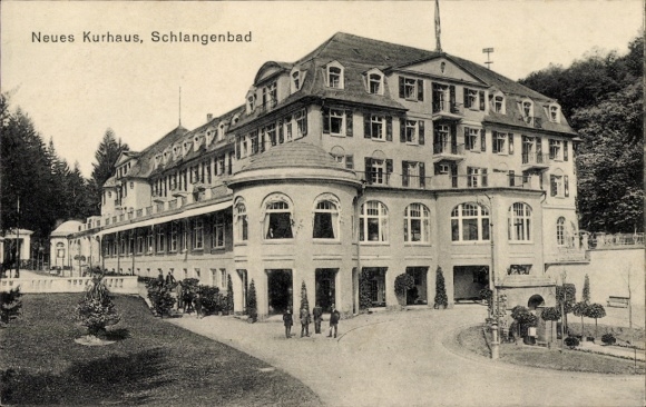 Postcard Schlangenbad in Taunus Hessen, New Kurhaus, building, 1913