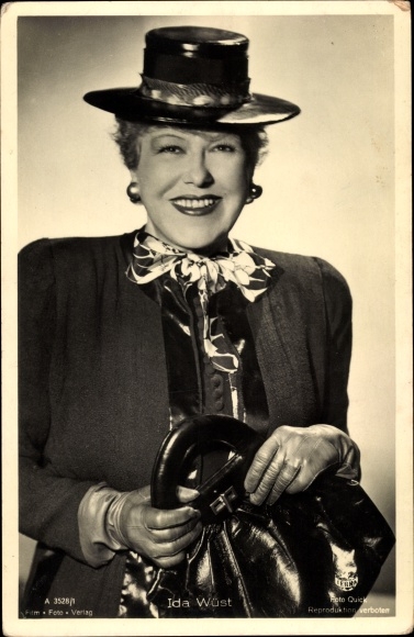 KP aktorka Ida Wüst, portret, kapelusz, torebka