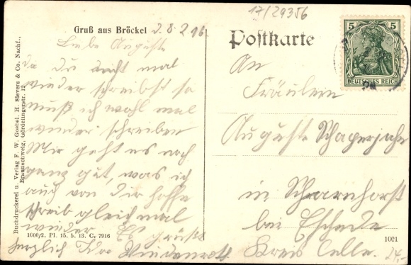 Postcard Bröckel in Lower Saxony, Church, Dorfstrasse