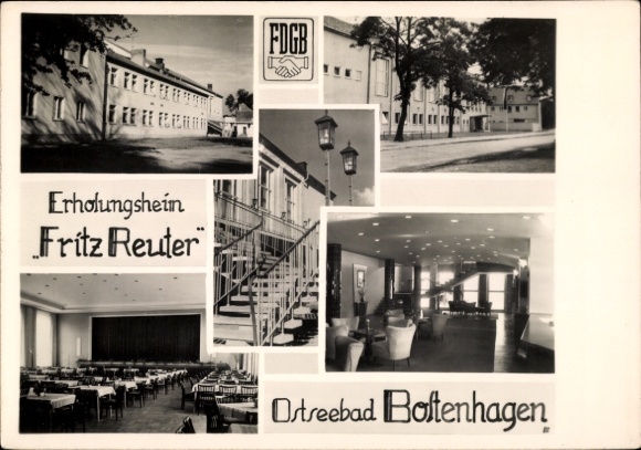 Ak Ostseebad Boltenhagen, Erholungsheim Fritz Reuter, FDGB, Ostseebad  Innenräume, Treppenhaus, A