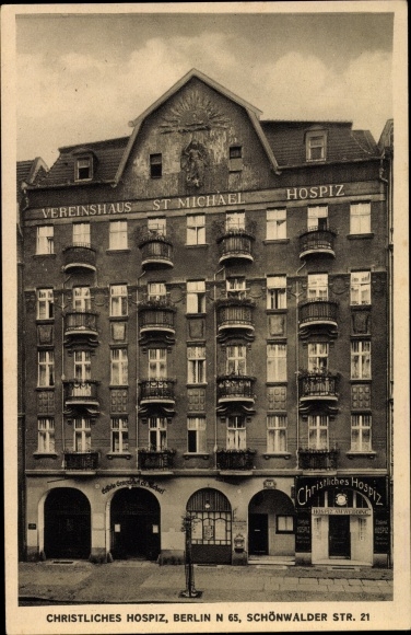 Postcard Berlin Wedding Gesundbrunnen, Christian Hospice, Schönwalder Straße 21
