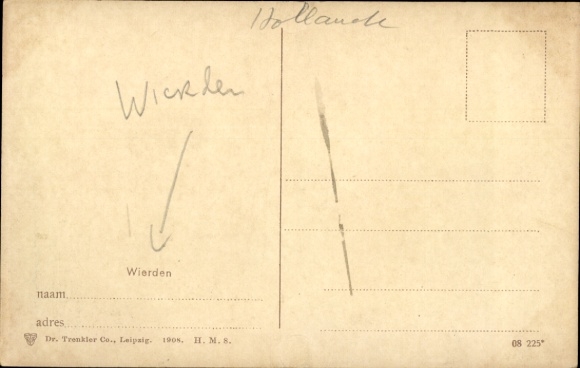 KP Wierden Overijssel, wiatrak, zielona łąka, chmury, Holandia