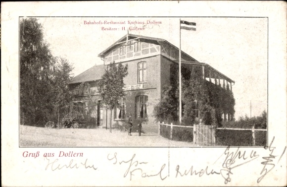 Ak Dollern Nedersaksen, treinstationrestaurant Kurhaus