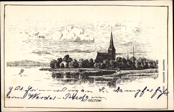Kunstenaarskaart Geltow an der Havel, kerk
