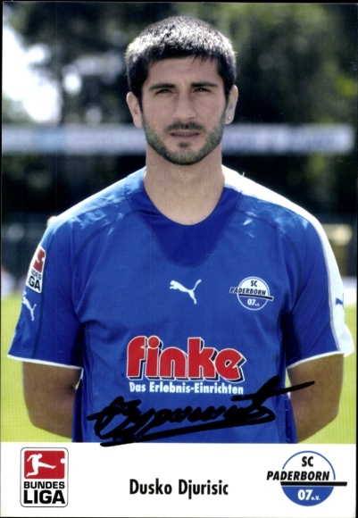 Autograph card footballer Dusko Djurisic, SC Paderborn 07, autograph