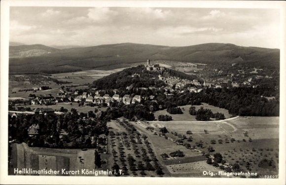 Postcard Königstein im Taunus, climatic health resort, aerial photograph, mountains, city view