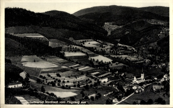 Ak Nordrach im Schwarzwald Baden, Fliegeraufnahme
