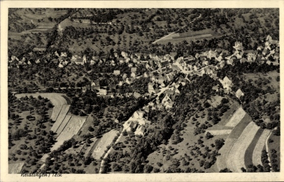 Postcard Neidlingen an der Teck Baden Württemberg, aerial photograph
