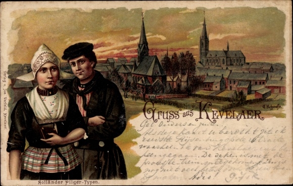 Artist Chromo-Litho Schoofs, G., Kevelaer am Niederrhein, Dutch pilgrim types