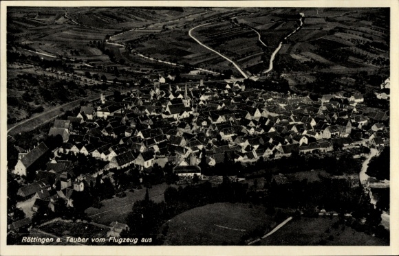 Postcard Röttingen an der Tauber Lower Franconia, aerial photograph