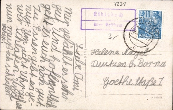 Postcard Elbisbach Frohburg in Saxony, Technical School for Agriculture, Buildings, Landscape,